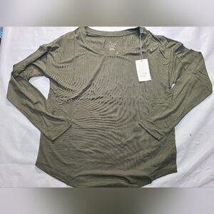 Women's Dark Green Long Sleeve Shirt A New Day Size XS